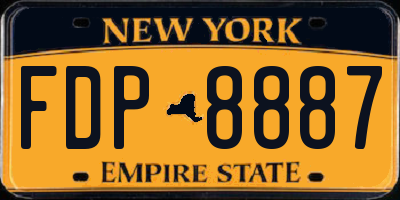 NY license plate FDP8887