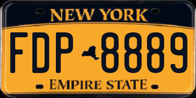 NY license plate FDP8889