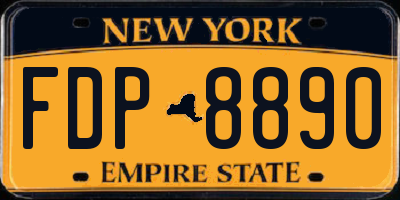 NY license plate FDP8890
