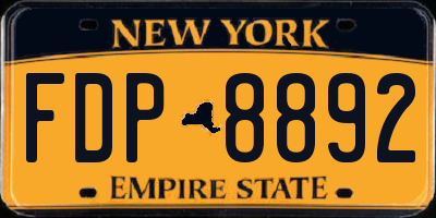 NY license plate FDP8892