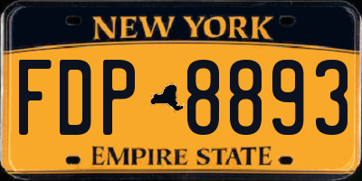 NY license plate FDP8893