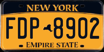 NY license plate FDP8902