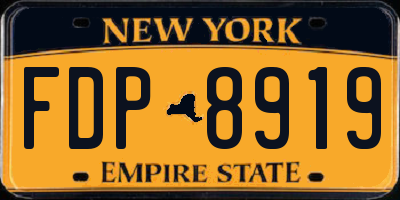 NY license plate FDP8919
