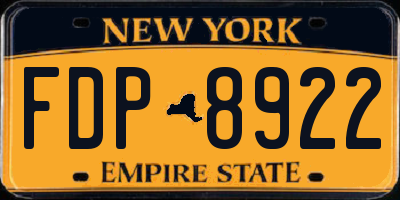 NY license plate FDP8922