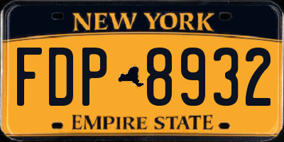 NY license plate FDP8932