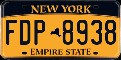 NY license plate FDP8938