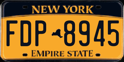 NY license plate FDP8945