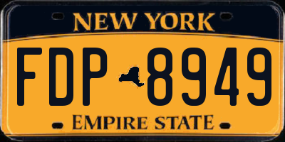 NY license plate FDP8949