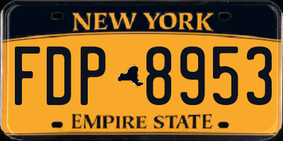 NY license plate FDP8953