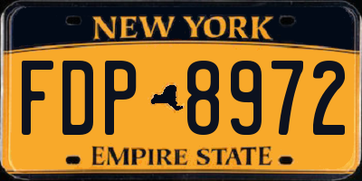 NY license plate FDP8972
