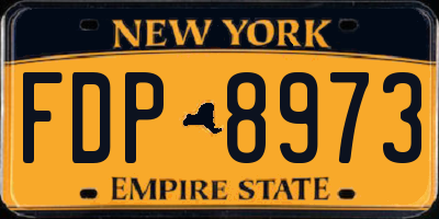 NY license plate FDP8973
