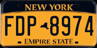 NY license plate FDP8974
