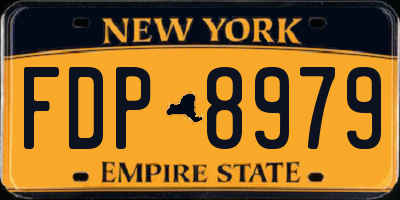 NY license plate FDP8979