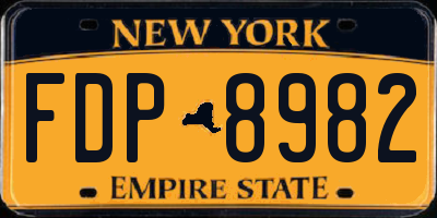 NY license plate FDP8982