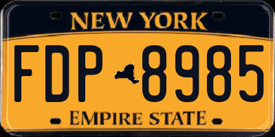 NY license plate FDP8985