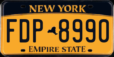 NY license plate FDP8990