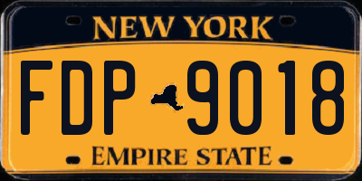 NY license plate FDP9018
