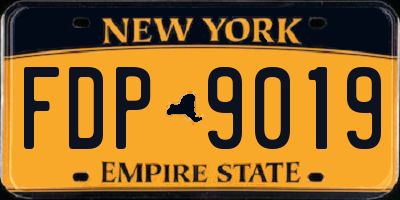 NY license plate FDP9019