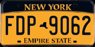 NY license plate FDP9062