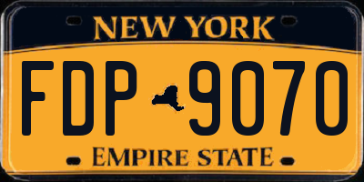NY license plate FDP9070