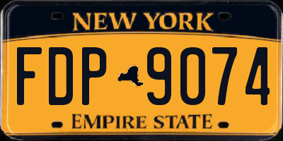 NY license plate FDP9074