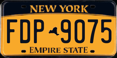 NY license plate FDP9075