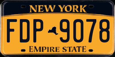 NY license plate FDP9078