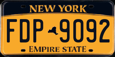 NY license plate FDP9092