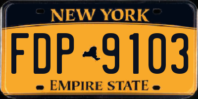 NY license plate FDP9103