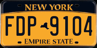 NY license plate FDP9104