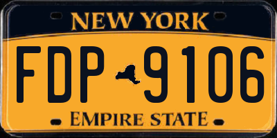NY license plate FDP9106