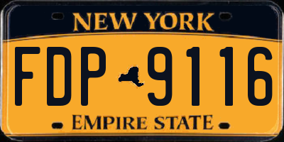 NY license plate FDP9116