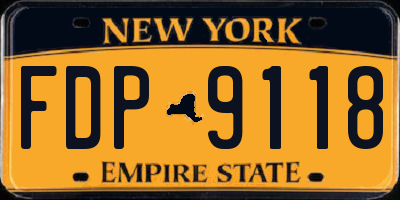 NY license plate FDP9118