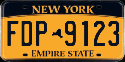 NY license plate FDP9123