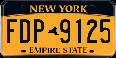 NY license plate FDP9125