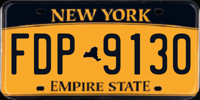 NY license plate FDP9130