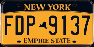 NY license plate FDP9137