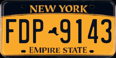 NY license plate FDP9143