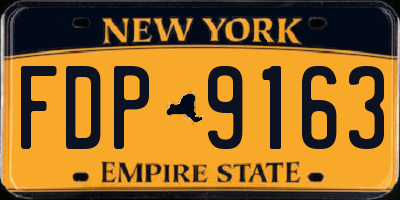 NY license plate FDP9163