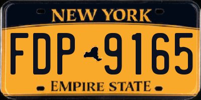 NY license plate FDP9165