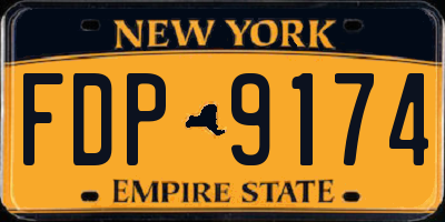 NY license plate FDP9174