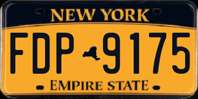 NY license plate FDP9175