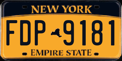 NY license plate FDP9181