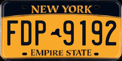 NY license plate FDP9192