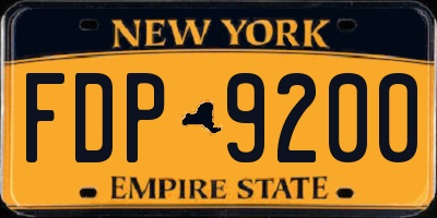 NY license plate FDP9200