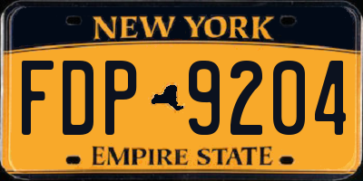 NY license plate FDP9204