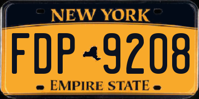 NY license plate FDP9208