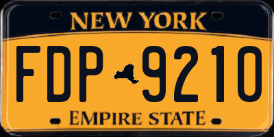 NY license plate FDP9210