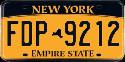 NY license plate FDP9212