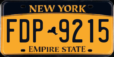 NY license plate FDP9215